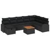 vidaXL Conjunto de Sof&aacute; de Jardim 9 unid. Preto vime PE