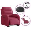 vidaXL Poltrona reclin&aacute;vel elevat&oacute;ria el&eacute;trica veludo vermelho-tinto