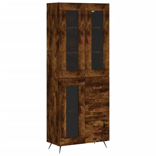 vidaXL Arm&aacute;rio alto 69,5x34x180 cm madeira processada carvalho fumado