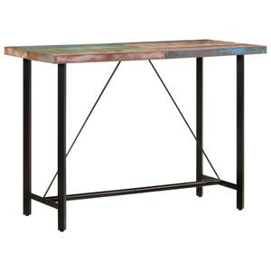 vidaXL Mesa de bar 150x70x107 cm madeira recuperada maci&ccedil;a e ferro