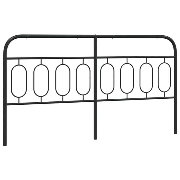vidaXL Cabeceira de cama 183 cm metal preto