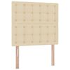 vidaXL Cama com arruma&ccedil;&atilde;o e colch&atilde;o Creme 90 x 190 cm Poli&eacute;ster