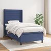 vidaXL Cama com molas/colch&atilde;o 90x190 cm tecido azul