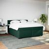 vidaXL Cama com molas/colch&atilde;o 200x200 cm veludo verde-escuro