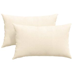 vidaXL Travesseiros de Sof&aacute; 2 pcs Creme 50 x 30 cm