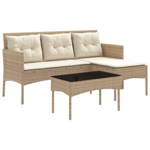 vidaXL Conjunto de Sof&aacute; de Jardim com almofada 2 pcs vime PE