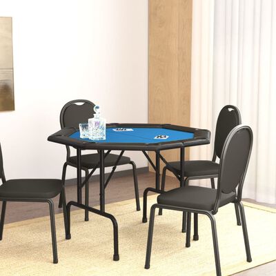 vidaXL Mesa de póquer dobrável 8 jogadores 108x108x75 cm azul