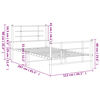 vidaXL Estrutura de cama com cabeceira e pés 107x203 cm metal preto