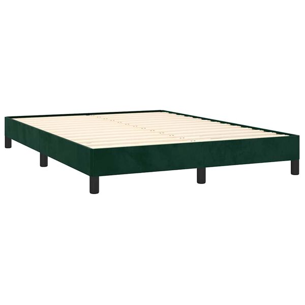 vidaXL Estrutura de cama sem colch&atilde;o 140x200 cm veludo verde-escuro