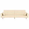 vidaXL Sof&aacute;-cama 2 lugares com duas almofadas tecido cor creme