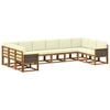 vidaXL Conjunto de Sof&aacute;s para Exterior 10 unid. Natural e Creme