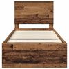 vidaXL Estrutura da Cama com cabeceira Madeira antiga 75 x 190 cm