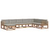 vidaXL Conjunto de Sof&aacute;s para Exterior 8 unid. Cinza Natural e Claro