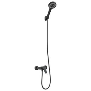 vidaXL Conjunto de Cabe&ccedil;a de Chuveiro Preto G 1 / 2 polegadas