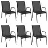 vidaXL Cadeiras de jardim 6 pcs a&ccedil;o e textilene preto