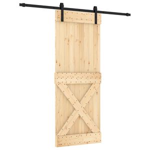 vidaXL Porta Deslizante 80 x 210 cm Natural e Preto