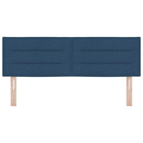 vidaXL Cabeceira com cabeceira Azul 160 cm Couro Sint&eacute;tico