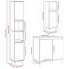 vidaXL 3 pcs conj. m&oacute;veis casa banho derivados madeira cinza cimento