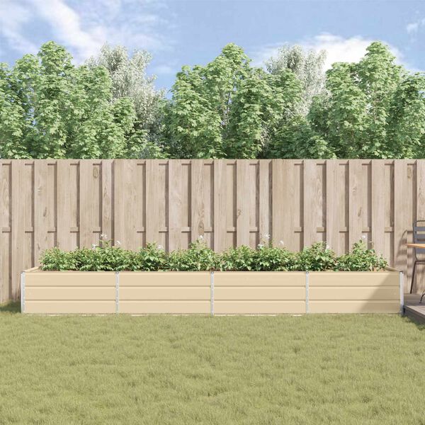 vidaXL Floreira Ivory 195 x 100 x 45 cm A&ccedil;o Galvanizado