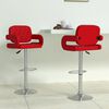 vidaXL Bancos de bar 2 pcs couro artificial vermelho tinto