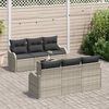 vidaXL Conjunto de Sof&aacute; de Jardim 7 pcs Cinzento-claro 55 x 55 x 37 cm
