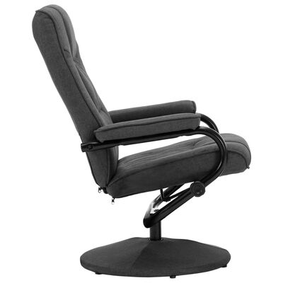 vidaXL Cadeira reclinável com apoio de pés tecido cinzento-escuro