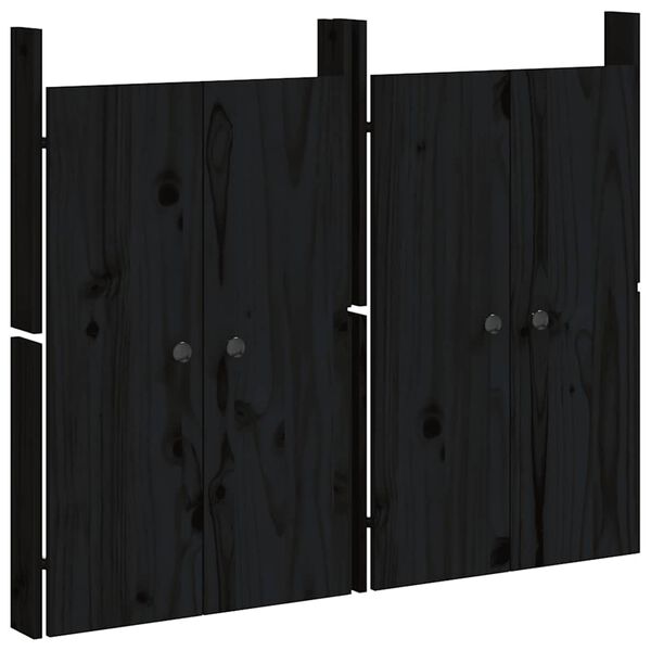 vidaXL Portas cozinha p/ exterior MEPPEL 2 pcs 50x9x82 cm pinho maci&ccedil;o preto