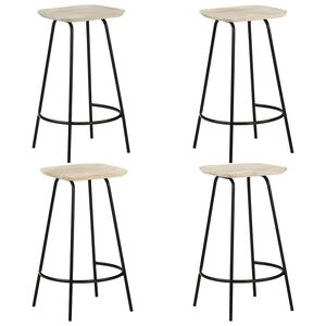 vidaXL Bancos de bar 4 pcs madeira de mangueira maci&ccedil;a