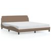 vidaXL Estrutura de cama Dover 180x200 cm couro artificial cappuccino