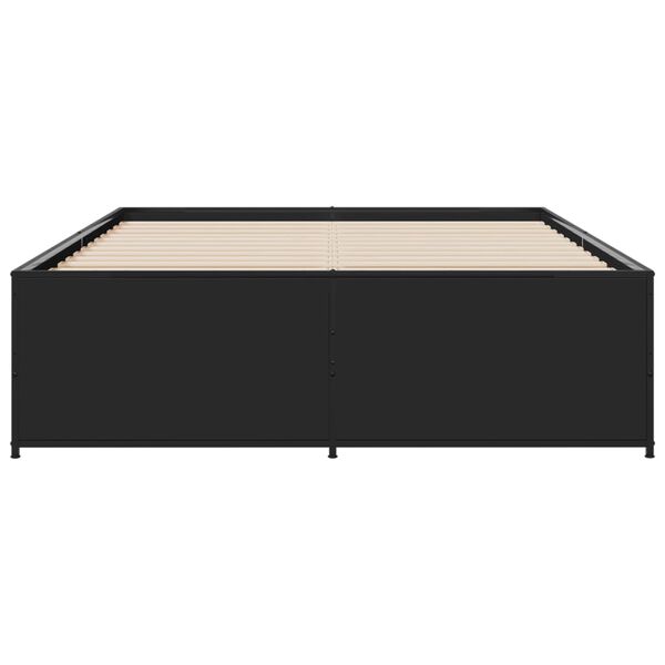vidaXL Estrutura de cama 120x190 cm derivados de madeira/metal preto