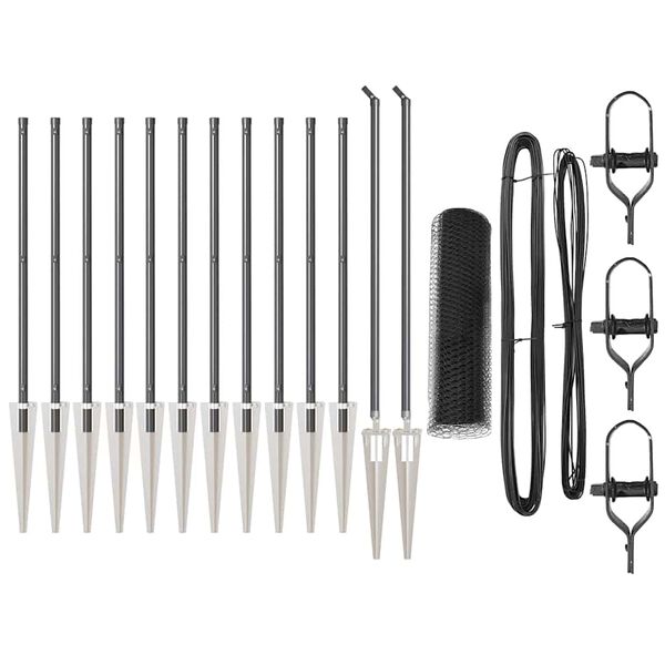 vidaXL Poste de Cerca Cinzeto 25 x 0,5 m (malha de 25 mm) A&ccedil;o