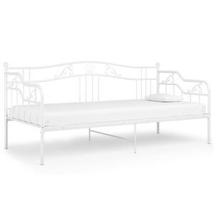vidaXL Sof&aacute;-cama 90x200 cm metal branco