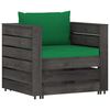 vidaXL 2 pcs conj. lounge jardim + almofad&otilde;es madeira impreg. cinzento