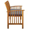 vidaXL Banco de jardim c/ almofad&atilde;o 147 cm madeira de ac&aacute;cia maci&ccedil;a