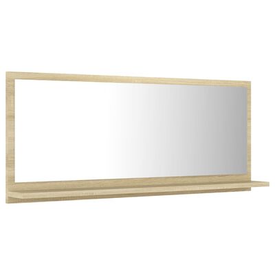 vidaXL Espelho de casa de banho 90x10,5x37 cm contraplacado carvalho