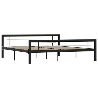 vidaXL Estrutura de cama 180x200 cm metal preto e branco