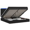 vidaXL Cama Ottoman com Colch&atilde;o e LED Preto 200 x 200 cm Tecido