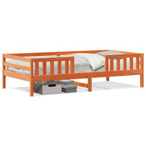 vidaXL Cama sem colch&atilde;o 100x200 cm pinho maci&ccedil;o castanho-mel