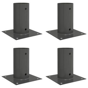 vidaXL &Acirc;ncora de Solo Redonda 4 pcs Antracite 15 x 15 x 15 cm Metal