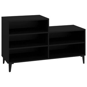 vidaXL Sapateira 102x36x60 cm derivados de madeira preto