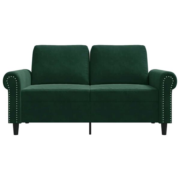 vidaXL Sof&aacute; de 2 lugares 120 cm veludo verde-escuro