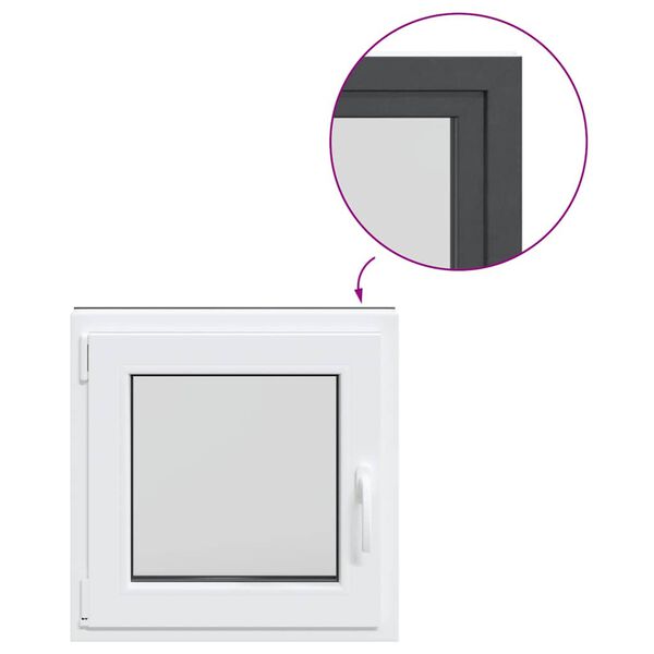 vidaXL Janela de porão "RISOR" 50x50 cm oscilobatente DIN esquerda antracite