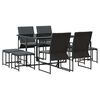 vidaXL Conjunto de Jantar para Jardim 9 unid. Preto A&ccedil;o