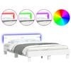 vidaXL Estrutura de cama c/ cabeceira e luzes LED 150x200 cm branco