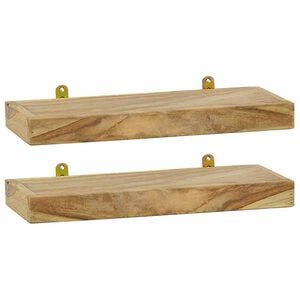 vidaXL Prateleiras de parede 2 pcs 40x15x4 cm madeira de teca maci&ccedil;a