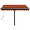 vidaXL Toldo retr&aacute;til manual com LED 350x250 cm laranja e castanho