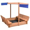 vidaXL Caixa de areia com teto 112x112x112 cm madeira de abeto