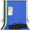 vidaXL Kit de est&uacute;dio fotografia com softbox de ilumina&ccedil;&atilde;o e fundos