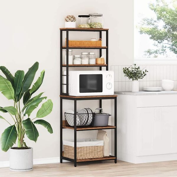 vidaXL Prateleira de Cozinha Madeira Antiga 60 x 40 x 168 cm