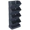 vidaXL Conjunto floreira vertical 4 pcs polipropileno antracite